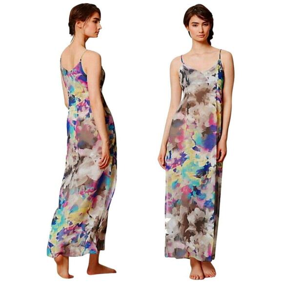 Anthropologie E by Eloise sheer maxi slip dress / cover up size medium - Picture 1 of 5